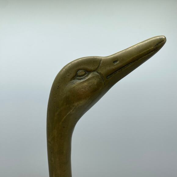 Mid Century Large Brass Swan Geese Bird Pair 16" Figurine Decor - Picture 3 of 16